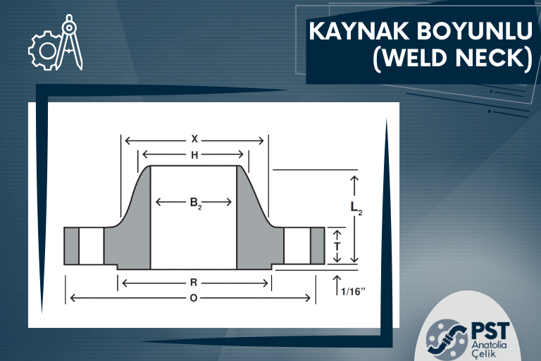 Kaynak Boyunlu Flans Cizim